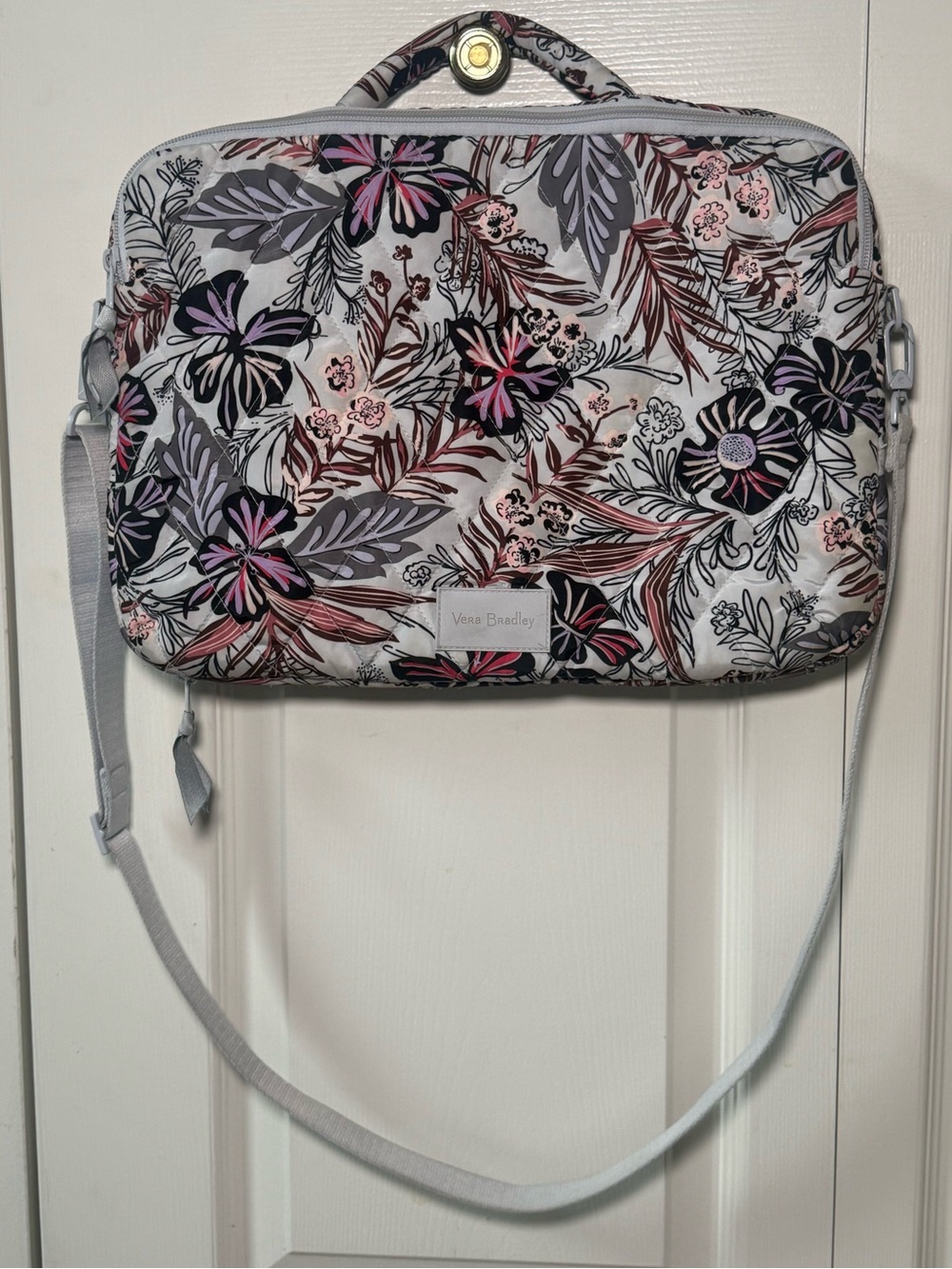 Vera Bradley Floral Quilted Laptop Travel Bag Messenger Tote Y2K Style